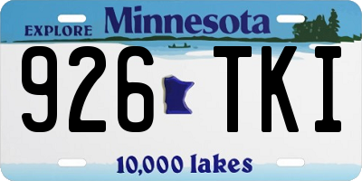 MN license plate 926TKI