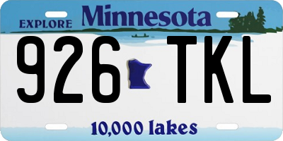 MN license plate 926TKL