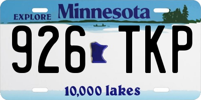 MN license plate 926TKP