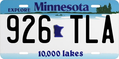 MN license plate 926TLA