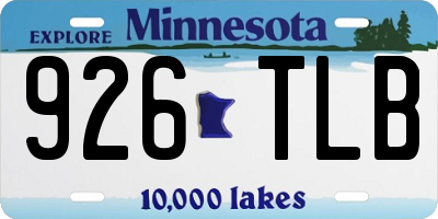 MN license plate 926TLB