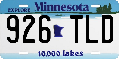 MN license plate 926TLD