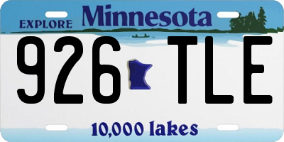 MN license plate 926TLE