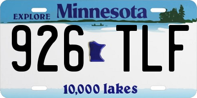 MN license plate 926TLF