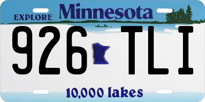 MN license plate 926TLI