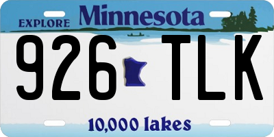 MN license plate 926TLK