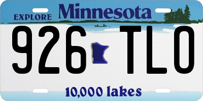 MN license plate 926TLO