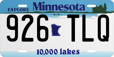 MN license plate 926TLQ