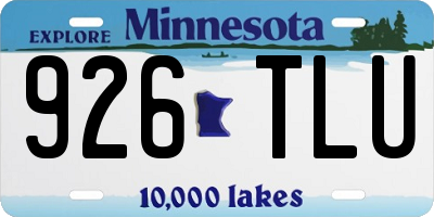 MN license plate 926TLU