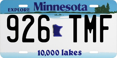 MN license plate 926TMF