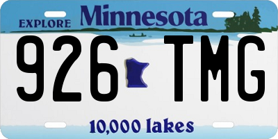 MN license plate 926TMG