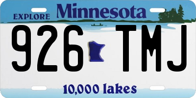 MN license plate 926TMJ