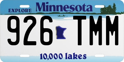 MN license plate 926TMM
