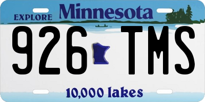 MN license plate 926TMS