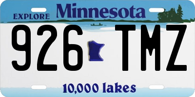 MN license plate 926TMZ