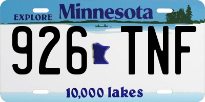 MN license plate 926TNF