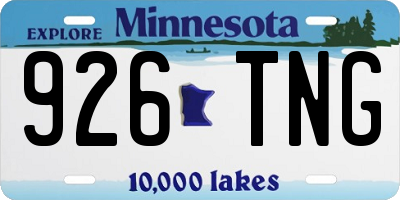 MN license plate 926TNG