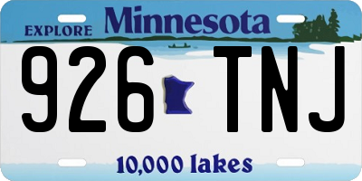 MN license plate 926TNJ
