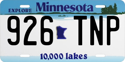MN license plate 926TNP
