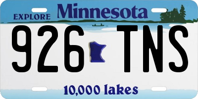 MN license plate 926TNS