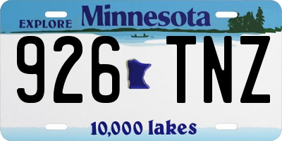 MN license plate 926TNZ