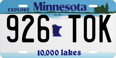 MN license plate 926TOK