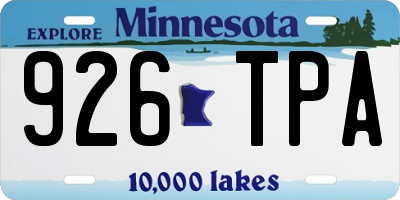 MN license plate 926TPA