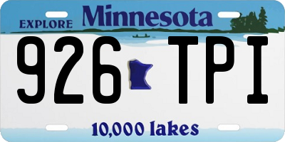 MN license plate 926TPI