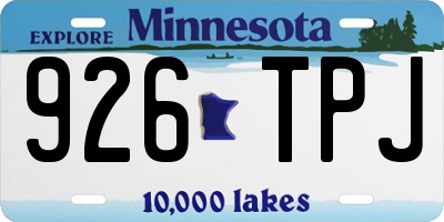 MN license plate 926TPJ