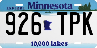 MN license plate 926TPK