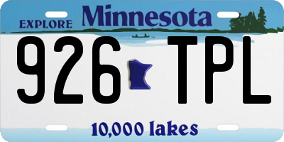 MN license plate 926TPL