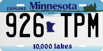 MN license plate 926TPM