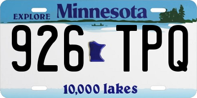 MN license plate 926TPQ