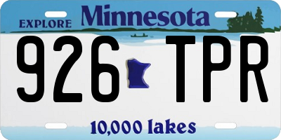MN license plate 926TPR