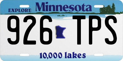 MN license plate 926TPS