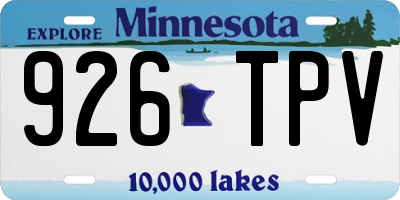 MN license plate 926TPV