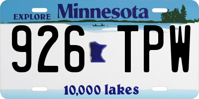 MN license plate 926TPW
