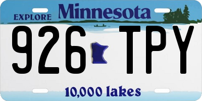 MN license plate 926TPY