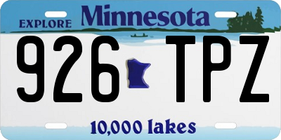 MN license plate 926TPZ