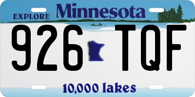 MN license plate 926TQF