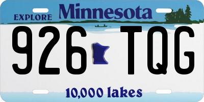 MN license plate 926TQG