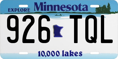 MN license plate 926TQL