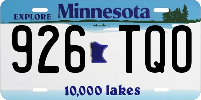 MN license plate 926TQO