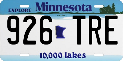 MN license plate 926TRE