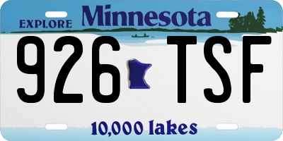 MN license plate 926TSF