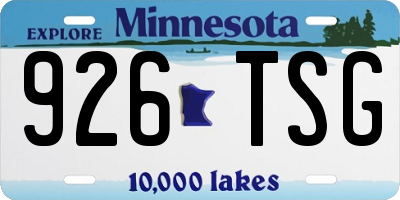 MN license plate 926TSG