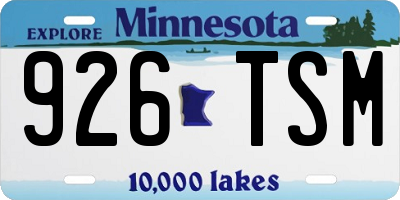 MN license plate 926TSM