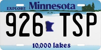 MN license plate 926TSP