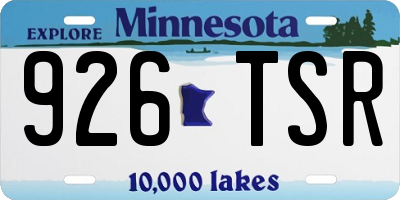 MN license plate 926TSR