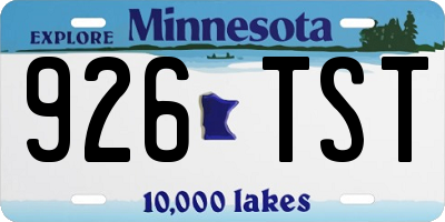 MN license plate 926TST